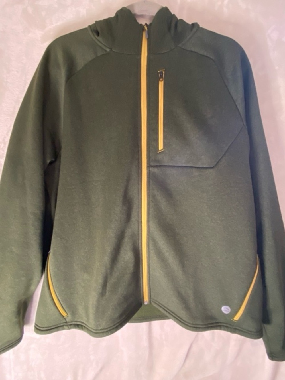 LL Bean Hoodie Mens L EUC Olive Green Full Zip Slightly Fitted Style# 514109